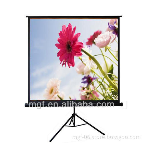 White/Black Portable Triangle Floor Standing Projection Screen